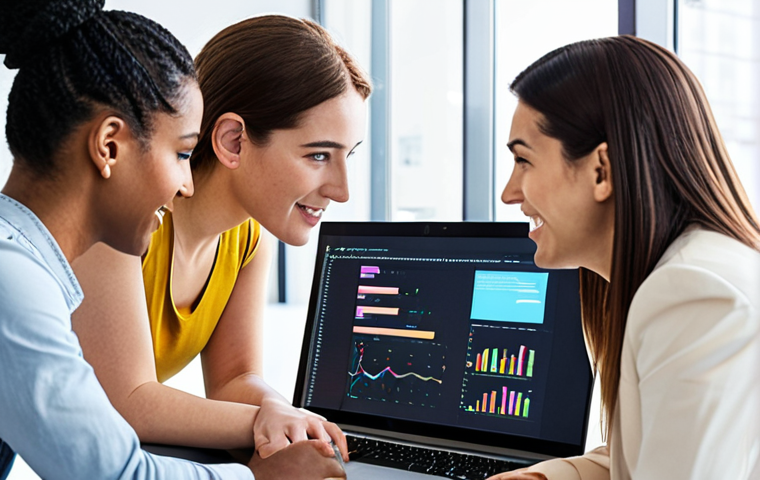 **Image Prompt:** A diverse group of people collaborating around a computer screen, reviewing AI code and data. The scene is bright and modern, emphasizing transparency and teamwork in AI development. Show diverse ethnicities and genders. Focus on expressions of understanding and engagement.